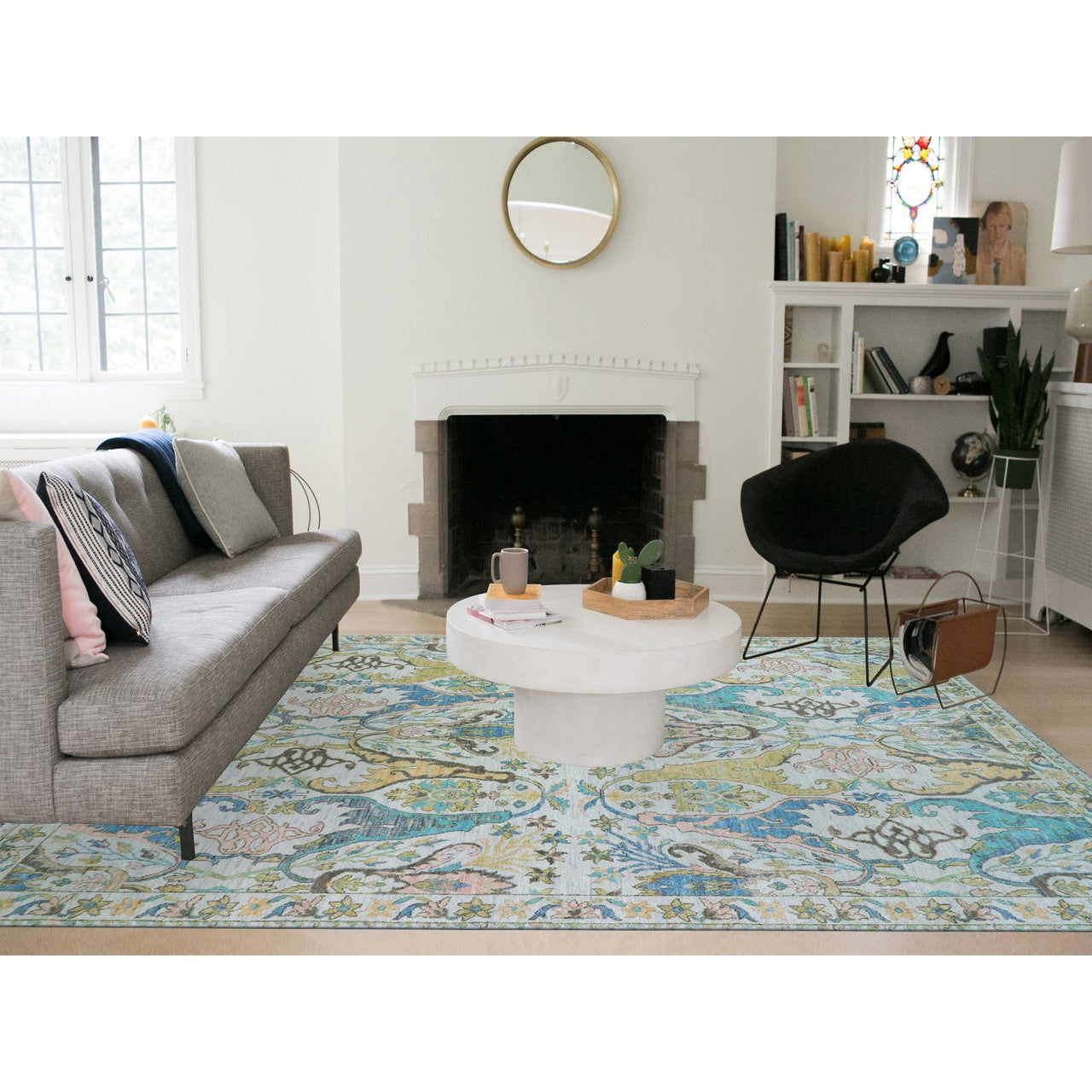 Tribal & Geometric Wool Hand Knotted Rug Ivory Ivory 10.4X14.0 -O079951