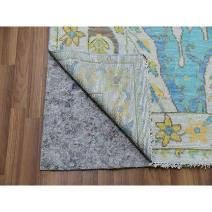Tribal & Geometric Wool Hand Knotted Rug Ivory Ivory 10.4X14.0 -O079951