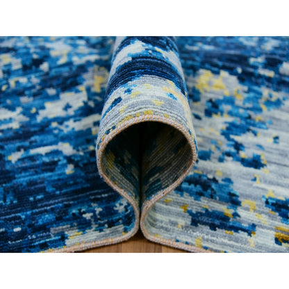 Modern and Contemporary Wool Hand Knotted Rug Ivory No Border 10.3X13.9 -O079959