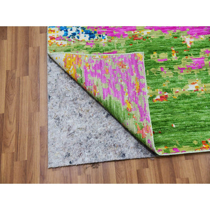 Modern and Contemporary Wool Hand Knotted Rug Multicolored No Border 10.0X14.1 -O079965