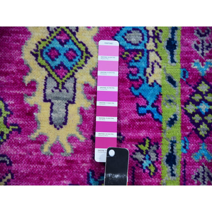 Oushak And Peshawar Wool Hand Knotted Rug Pink Pink 2.7X11.10 -O079967