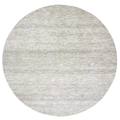 Modern and Contemporary Wool Hand Knotted Rug Ivory No Border 13.9X13.9 -O079972