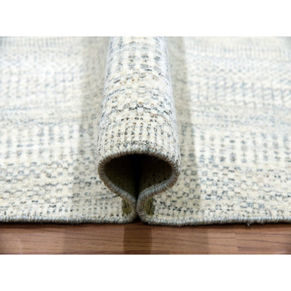 Modern and Contemporary Wool Hand Knotted Rug Ivory No Border 13.9X13.9 -O079972