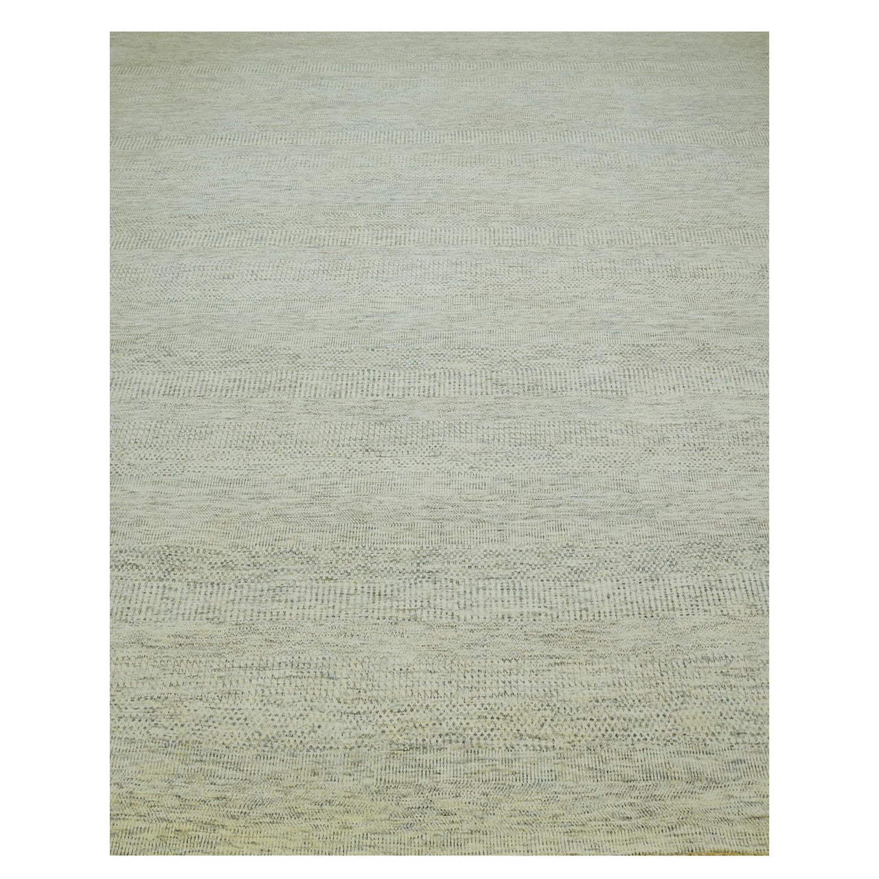 Ivory 11'11" x 14'11" Modern and Contemporary Hand knotted Wool Rug - Sku: O079973
