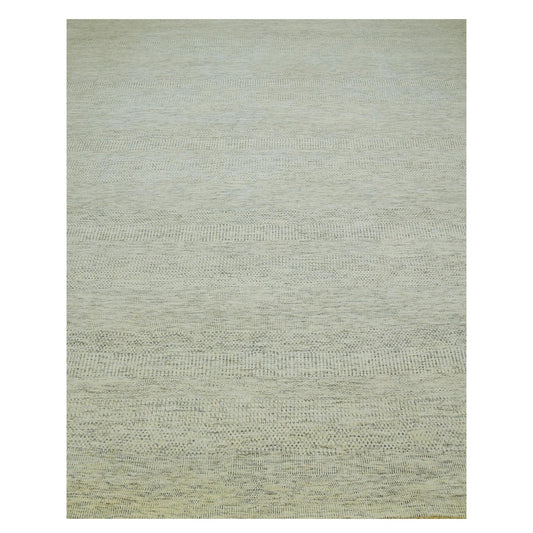 Modern and Contemporary Wool Hand Knotted Rug Ivory No Border 11.11X14.11 -O079973