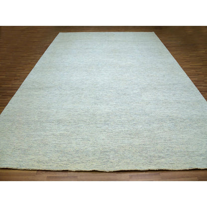 Modern and Contemporary Wool Hand Knotted Rug Ivory No Border 11.11X14.11 -O079973