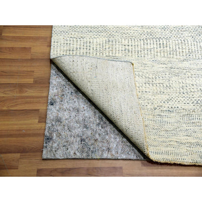 Modern and Contemporary Wool Hand Knotted Rug Ivory No Border 11.11X14.11 -O079973