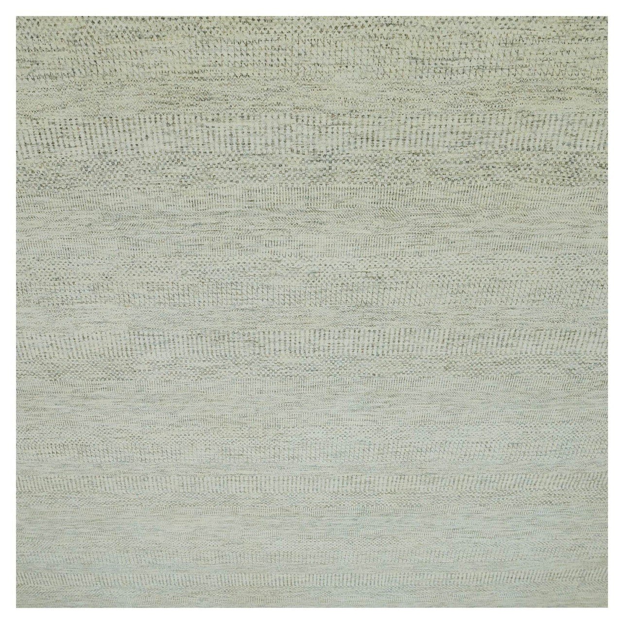 Ivory 14'1" x 14'2" Modern and Contemporary Hand knotted Wool Rug - Sku: O079974