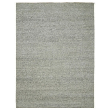Modern and Contemporary Wool Hand Knotted Rug Ivory No Border 9.1X12.1 -O079976