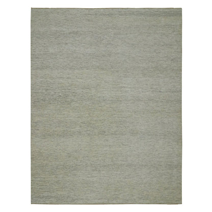 Modern and Contemporary Wool Hand Knotted Rug Ivory No Border 9.2X11.10 -O079977