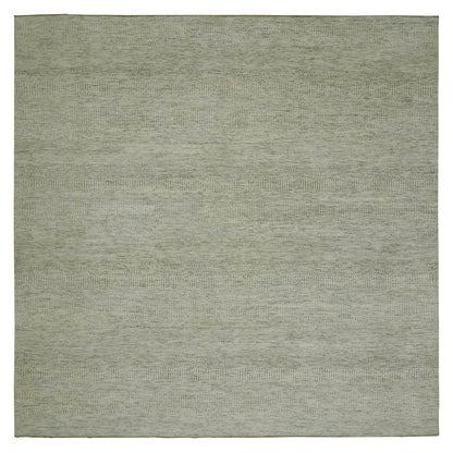 Modern and Contemporary Wool Hand Knotted Rug Ivory No Border 10.0X10.0 -O079978