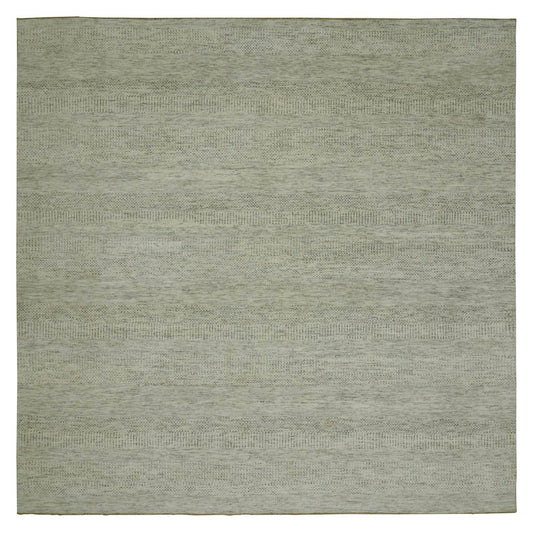 Modern and Contemporary Wool Hand Knotted Rug Ivory No Border 10.0X10.0 -O079978