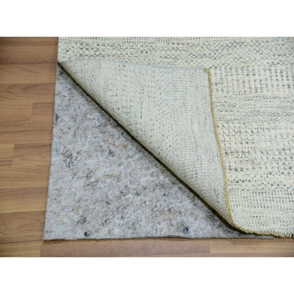 Modern and Contemporary Wool Hand Knotted Rug Ivory No Border 10.0X10.0 -O079978