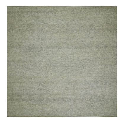Modern and Contemporary Wool Hand Knotted Rug Ivory No Border 12.1X12.1 -O079979