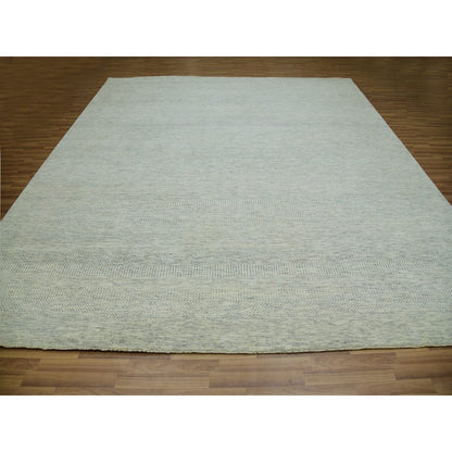 Modern and Contemporary Wool Hand Knotted Rug Ivory No Border 12.1X12.1 -O079979