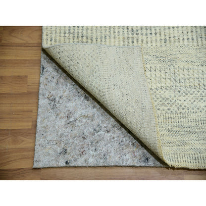 Modern and Contemporary Wool Hand Knotted Rug Ivory No Border 12.1X12.1 -O079979