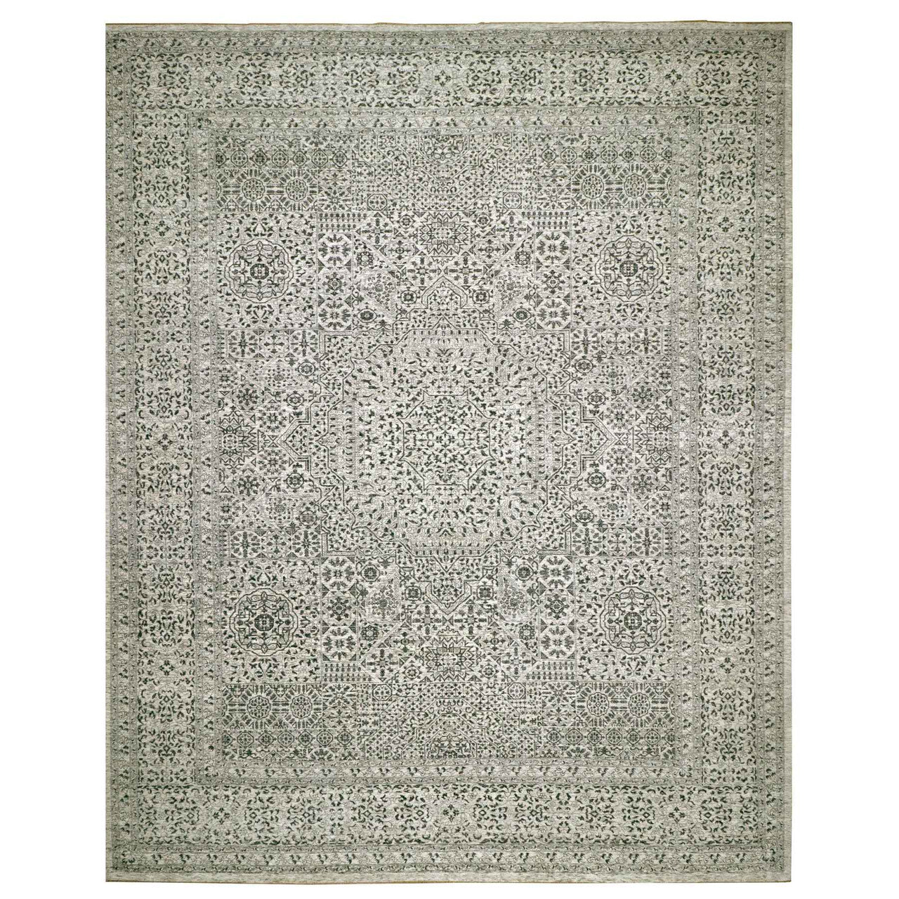 Ivory 14'1" x 17'9" Mamluk Hand knotted Wool Rug - Sku: O079982