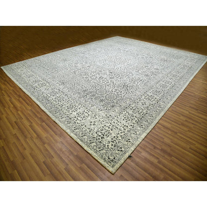 Mamluk Wool Hand Knotted Rug Ivory Ivory 14.1X17.9 -O079982