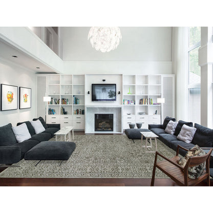 Mamluk Wool Hand Knotted Rug Ivory Ivory 12.1X15.4 -O079983