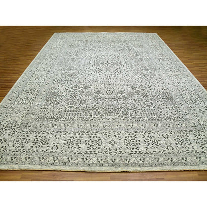 Mamluk Wool Hand Knotted Rug Ivory Ivory 12.1X15.4 -O079983