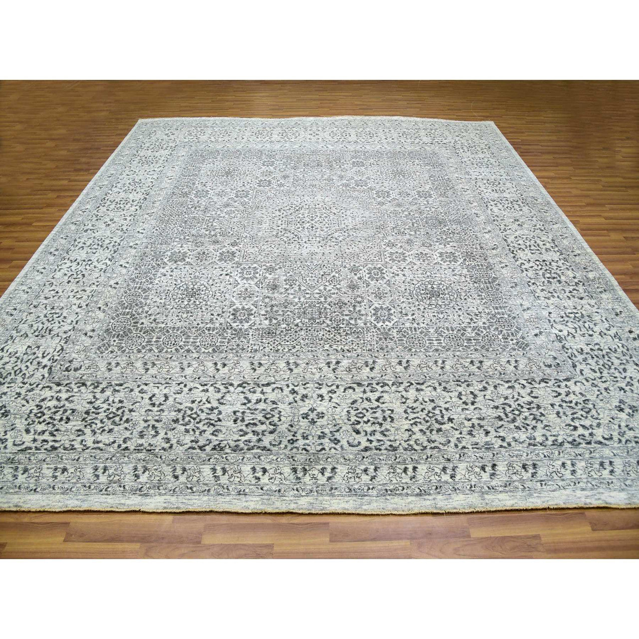 Ivory 11'11" x 12'0" Mamluk Hand knotted Wool Rug - Sku: O079984