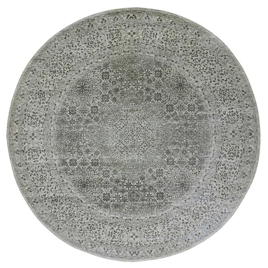 Mamluk Wool Hand Knotted Rug Ivory Ivory 11.10X11.10 -O079985