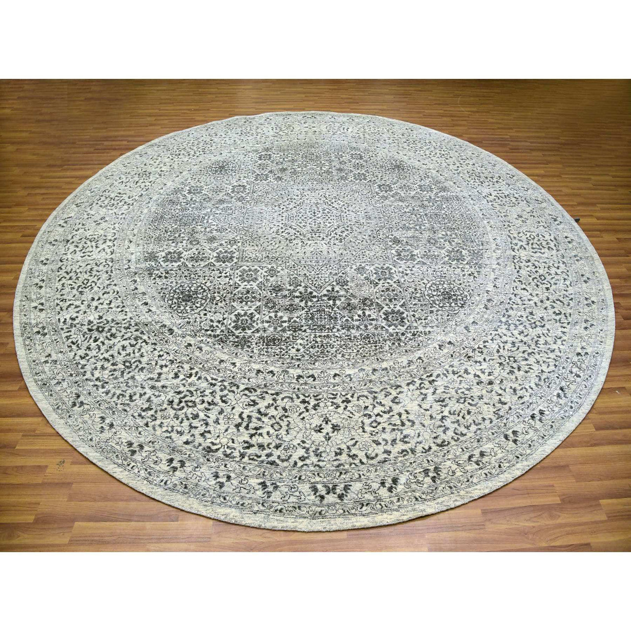 Ivory 11'10" x 11'10" Mamluk Hand knotted Wool Rug - Sku: O079985
