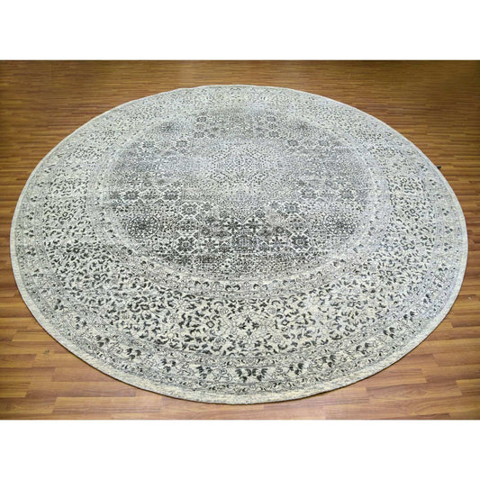 Mamluk Wool Hand Knotted Rug Ivory Ivory 11.10X11.10 -O079985