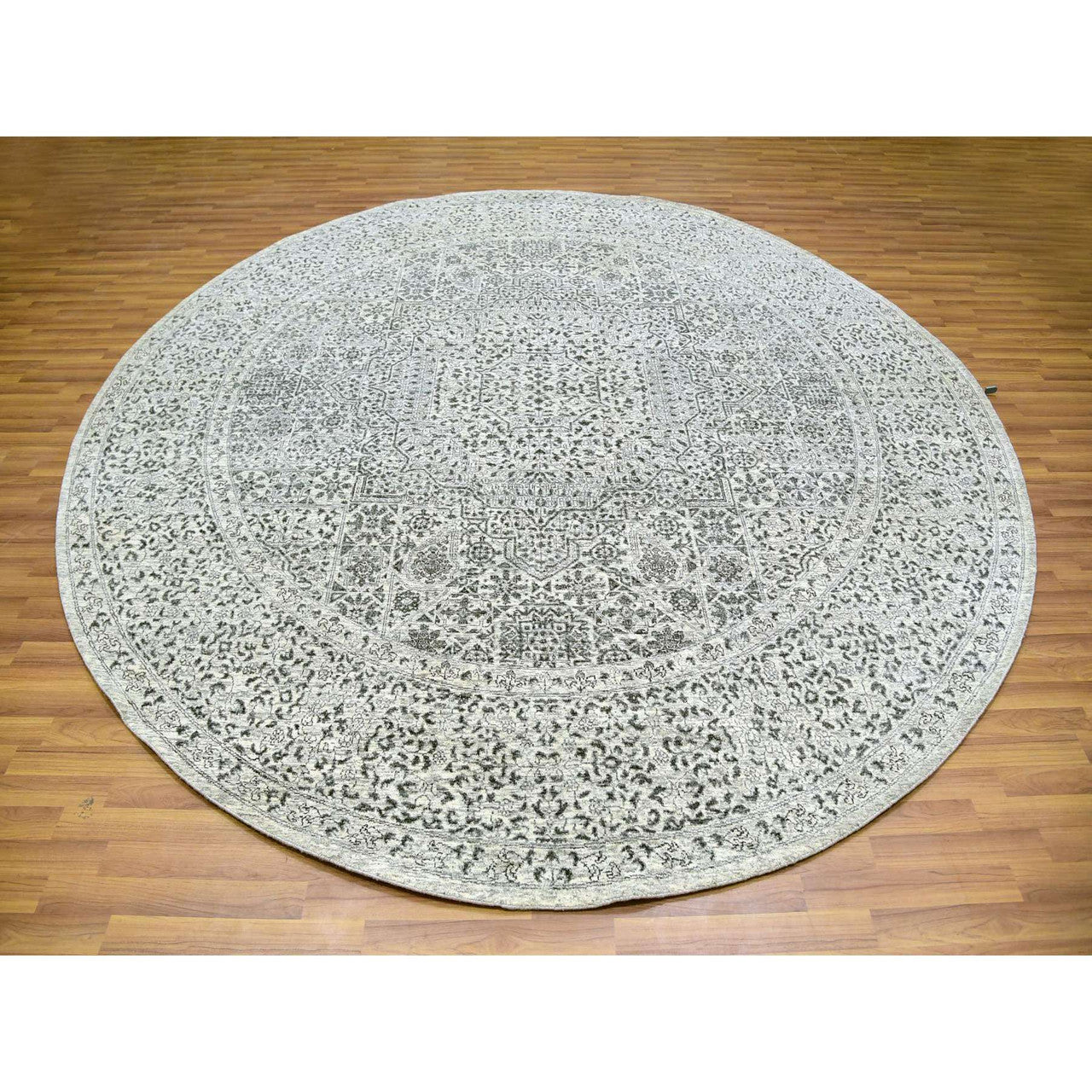 Ivory 10'0" x 10'1" Mamluk Hand knotted Wool Rug - Sku: O079986