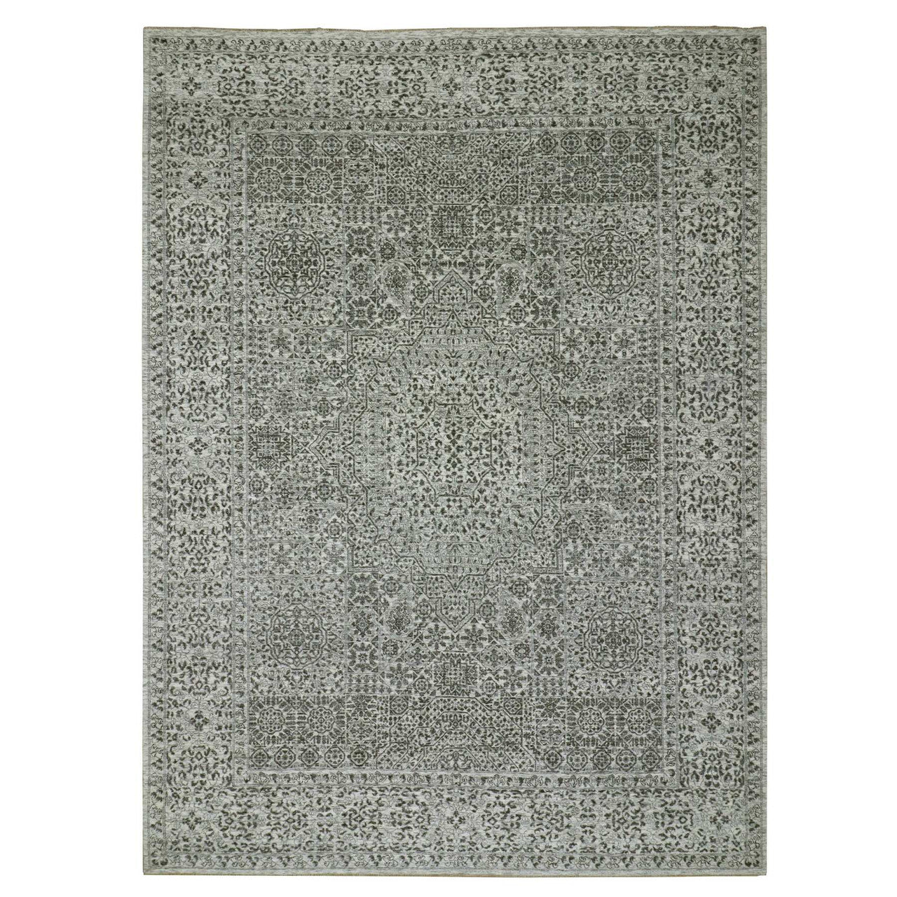Ivory 9'0" x 12'2" Mamluk Hand knotted Wool Rug - Sku: O079987
