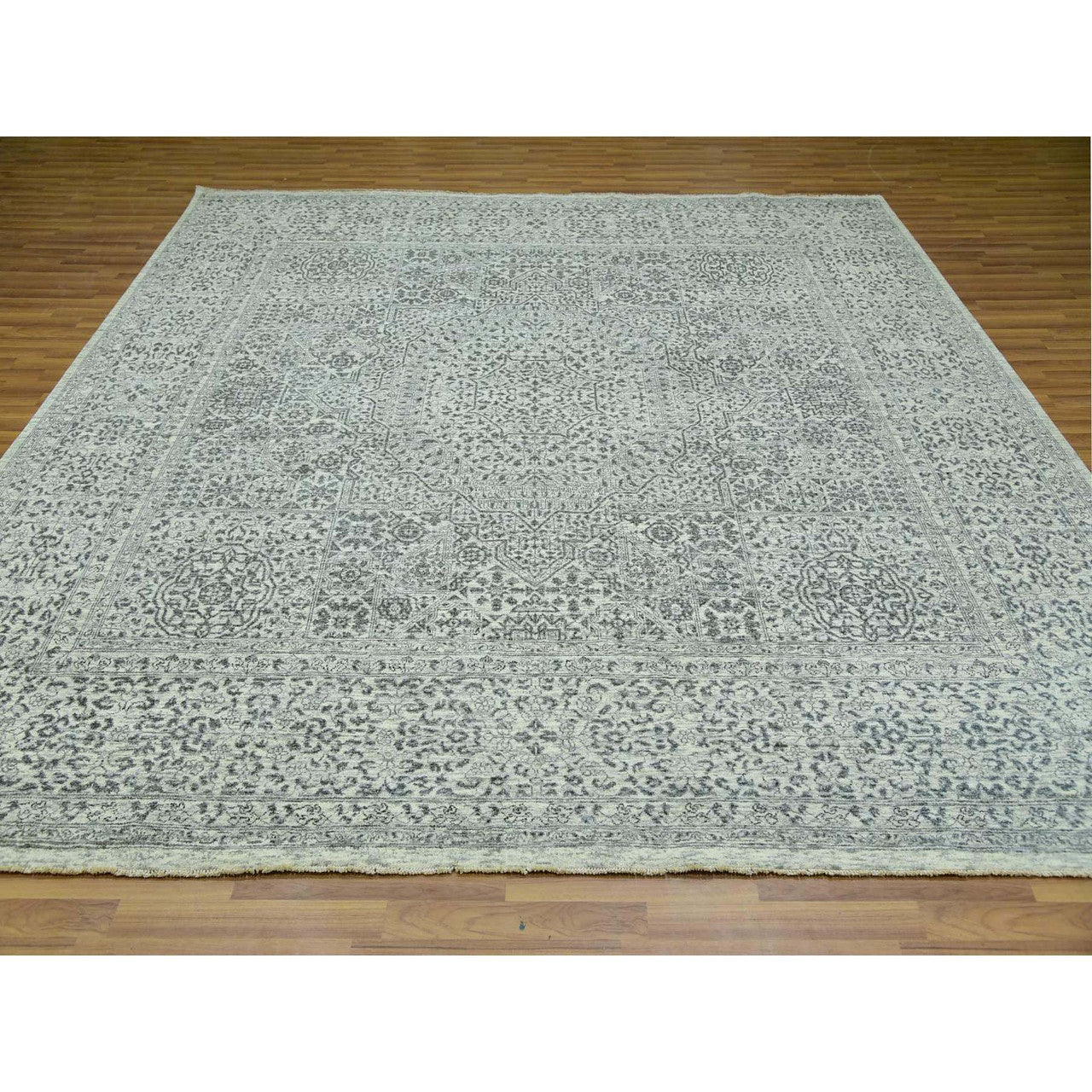 Mamluk Wool Hand Knotted Rug Ivory Ivory 9.11X10.2 -O079988