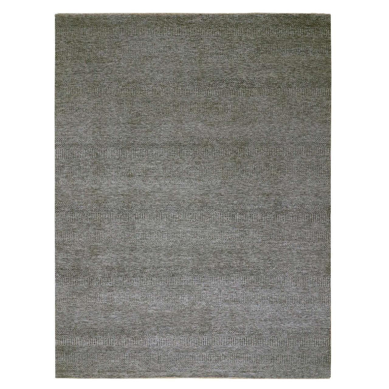 Gray 9'2" x 12'0" Modern and Contemporary Hand knotted Wool Rug - Sku: O079989
