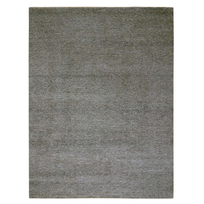 Modern and Contemporary Wool Hand Knotted Rug Grey No Border 9.2X12.0 -O079989