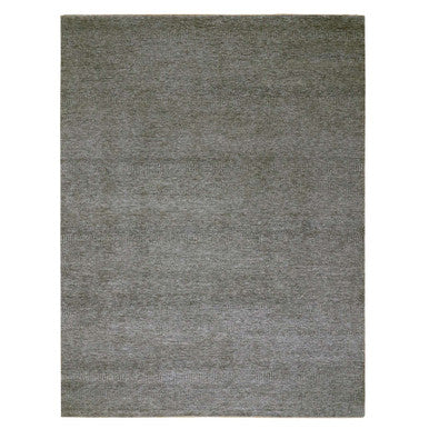 Modern and Contemporary Wool Hand Knotted Rug Grey No Border 9.2X12.0 -O079989