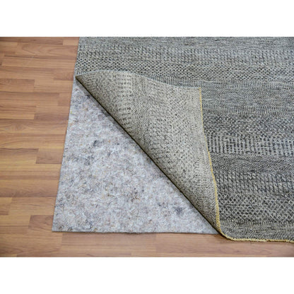 Modern and Contemporary Wool Hand Knotted Rug Grey No Border 9.2X12.0 -O079989