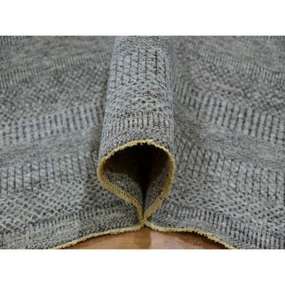 Modern and Contemporary Wool Hand Knotted Rug Grey No Border 9.2X12.0 -O079989