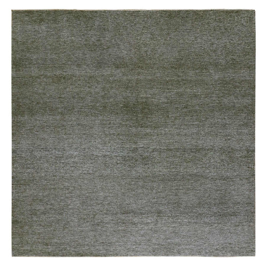 Modern and Contemporary Wool Hand Knotted Rug Grey No Border 10.0X10.0 -O079990