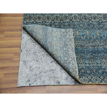 Modern and Contemporary Wool Hand Knotted Rug Blue No Border 10.0X13.11 -O079991