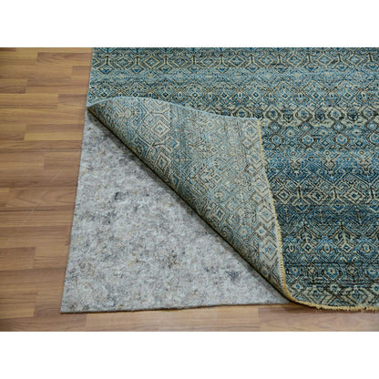 Modern and Contemporary Wool Hand Knotted Rug Blue No Border 9.10X9.11 -O079992