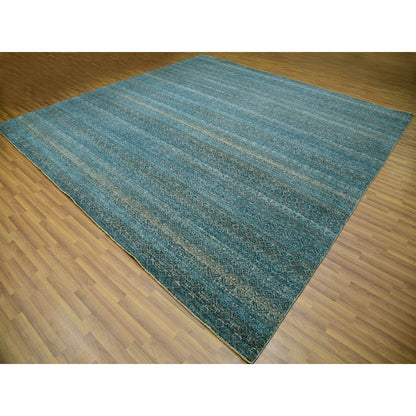 Modern and Contemporary Wool Hand Knotted Rug Blue No Border 11.11X11.11 -O079995