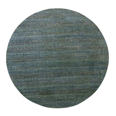 Modern and Contemporary Wool Hand Knotted Rug Green No Border 11.11X11.11 -O079997