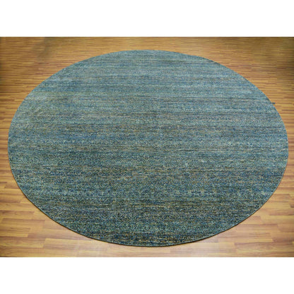 Modern and Contemporary Wool Hand Knotted Rug Green No Border 11.11X11.11 -O079997