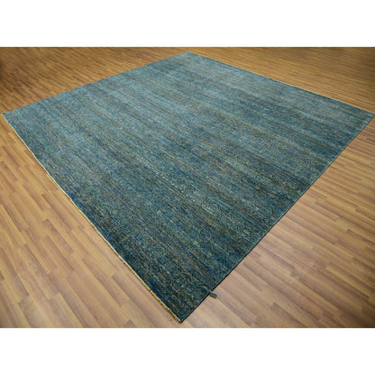 Modern and Contemporary Wool Hand Knotted Rug Green No Border 10.1X10.1 -O079998