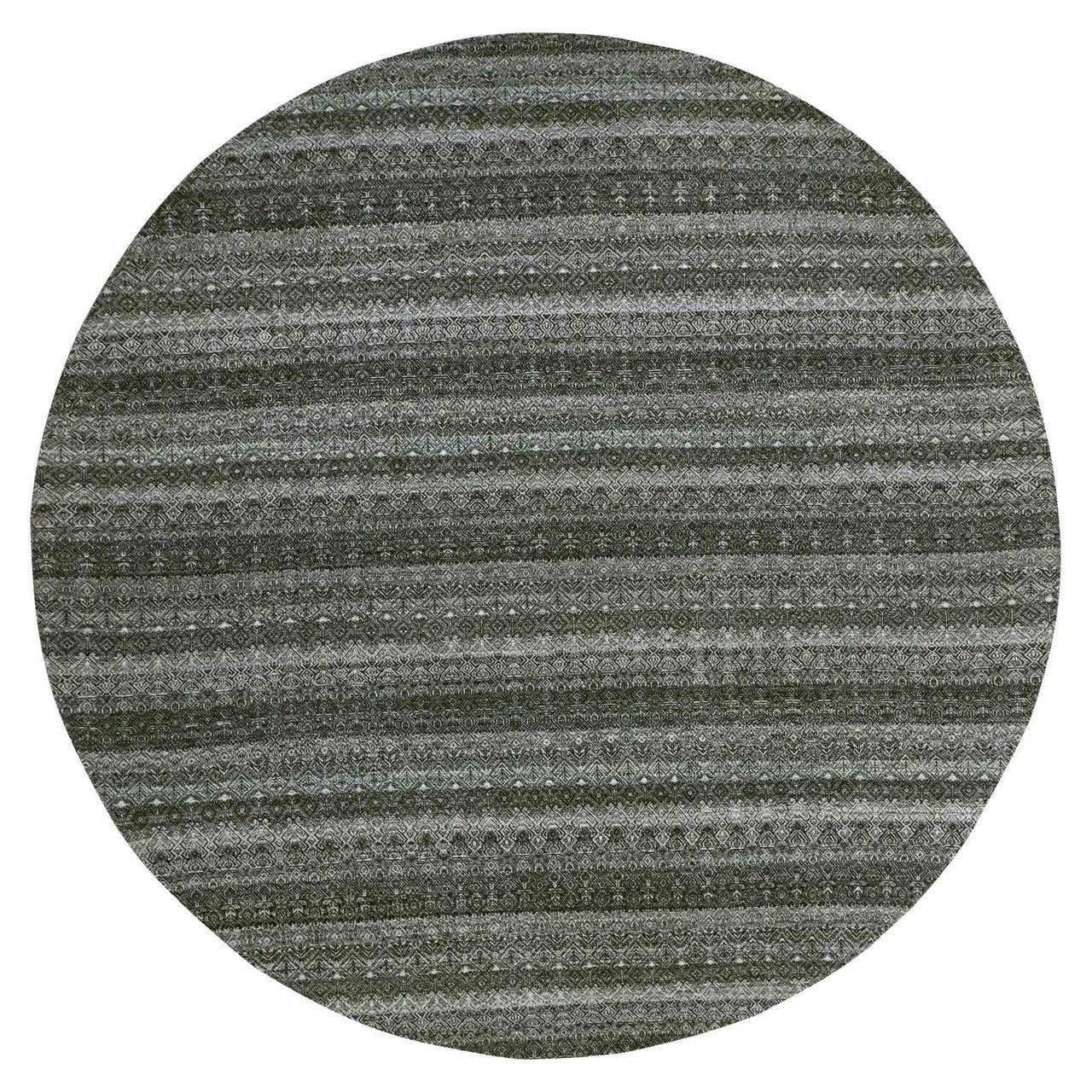 Gray 11'10" x 11'10" Modern and Contemporary Hand knotted Wool Rug - Sku: O079999