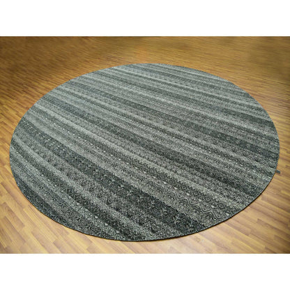 Modern and Contemporary Wool Hand Knotted Rug Grey No Border 11.10X11.10 -O079999