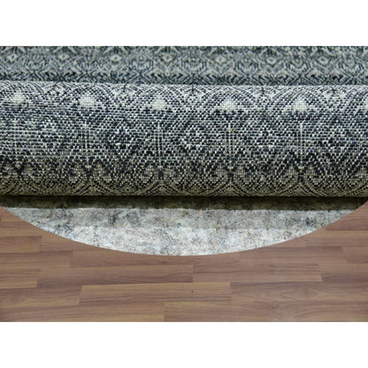 Modern and Contemporary Wool Hand Knotted Rug Grey No Border 11.10X11.10 -O079999