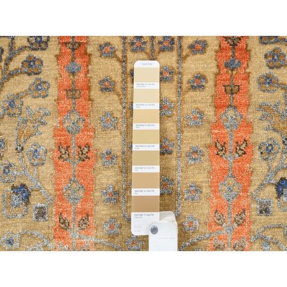 Transitional Wool & Silk Hand Knotted Rug Brown 2.7X6.0  -O080024