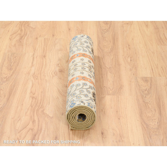 Transitional Wool & Silk Hand Knotted Rug Brown 2.7X6.0  -O080024