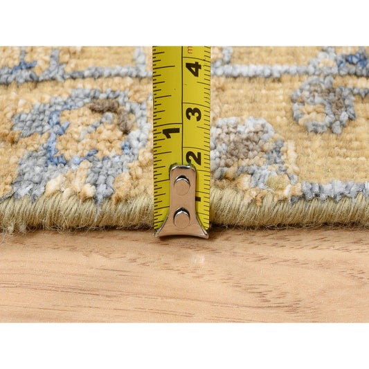 Transitional Wool & Silk Hand Knotted Rug Brown 2.7X6.0  -O080024