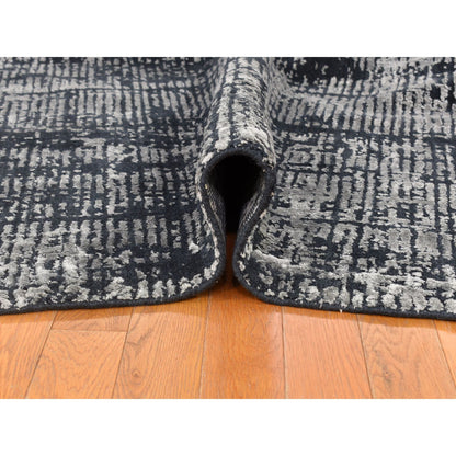 Modern and Contemporary Wool & Silk Hand Loomed Rug Black No Border 5.10X9.0 -O080033
